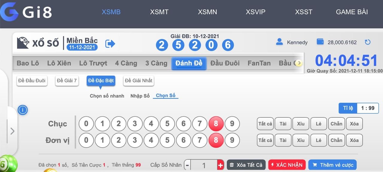 Giao diện trang chủ Gi8
