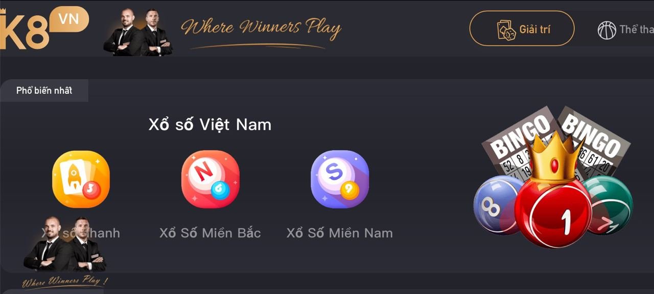 Giao diện trang chủ K8