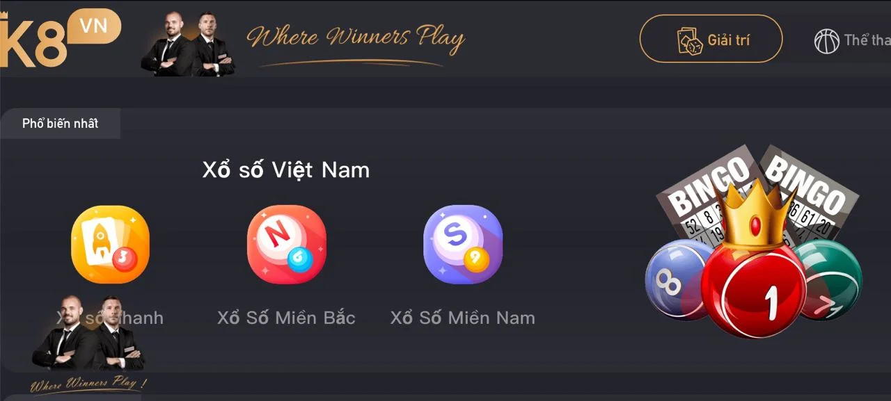 Giao diện trang chủ K8