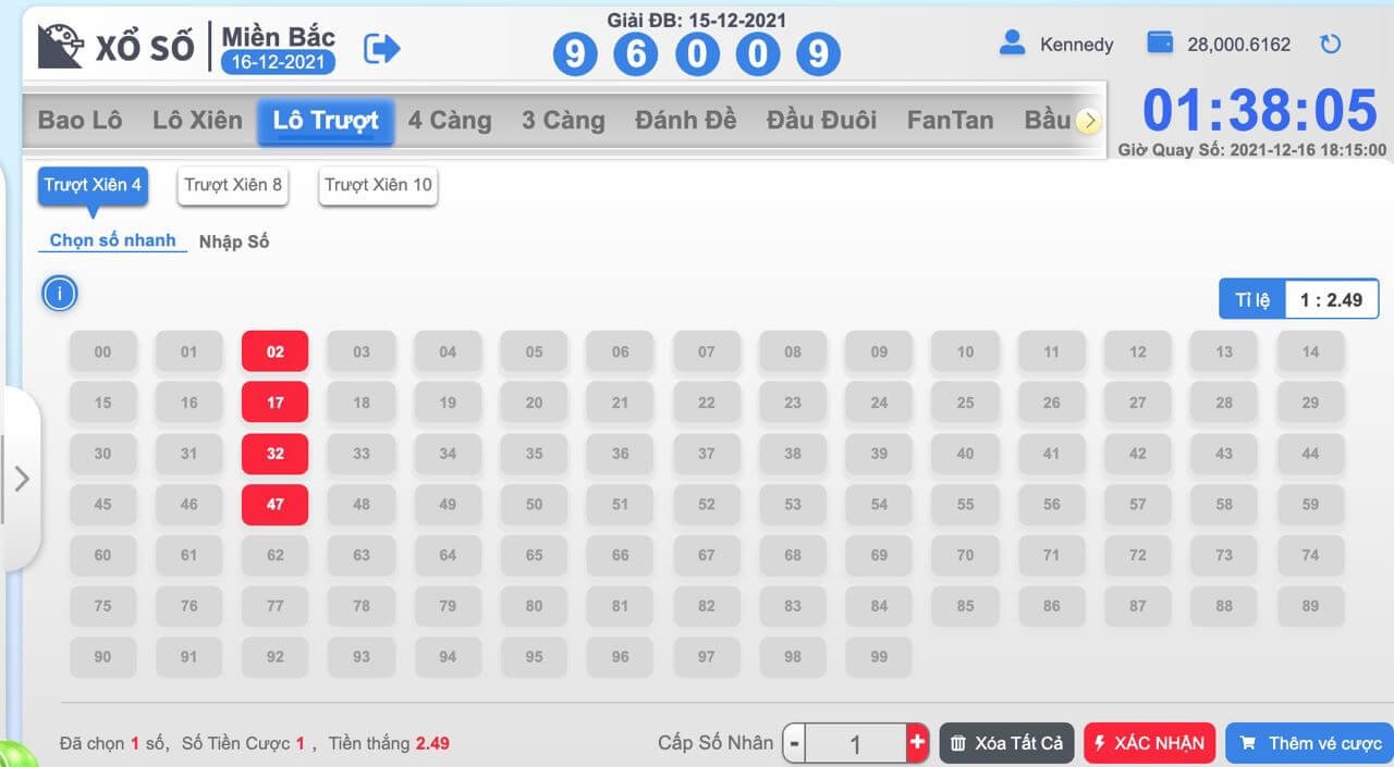 Hướng dẫn đánh lô trượt online